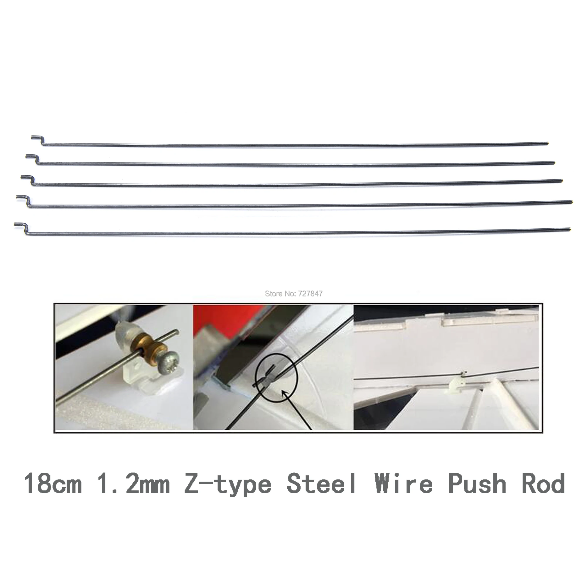 5pcs/lot 20.3cm 1.2mm Ztype Steel Wire Push Rod Push Pull Rod Pushrod