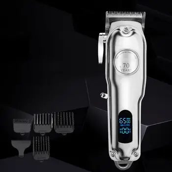 

Professional Electric Hair Clippers Men Beard Trimmer Barber Grooming Kit Rechargeable Cordless Haircut Machine with Limit Combs