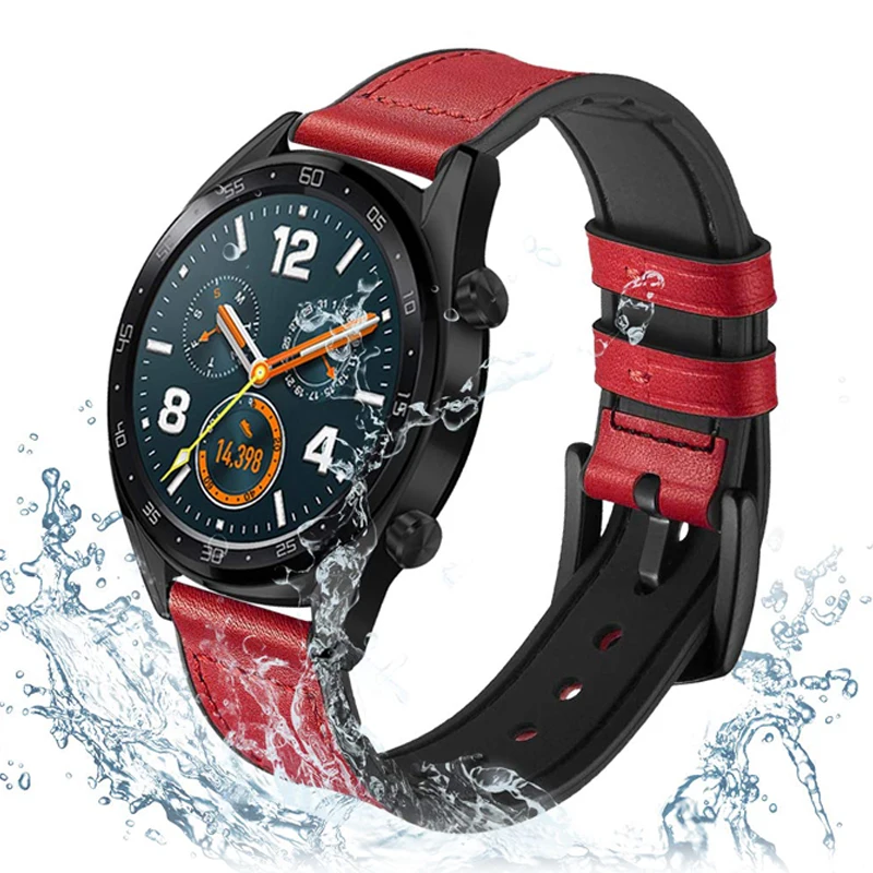 22 мм ремешок для часов samsung galaxy watch 46 Gear S3 Frontier/Classic Huawei GT 2/2E часы 3 45 кожаный
