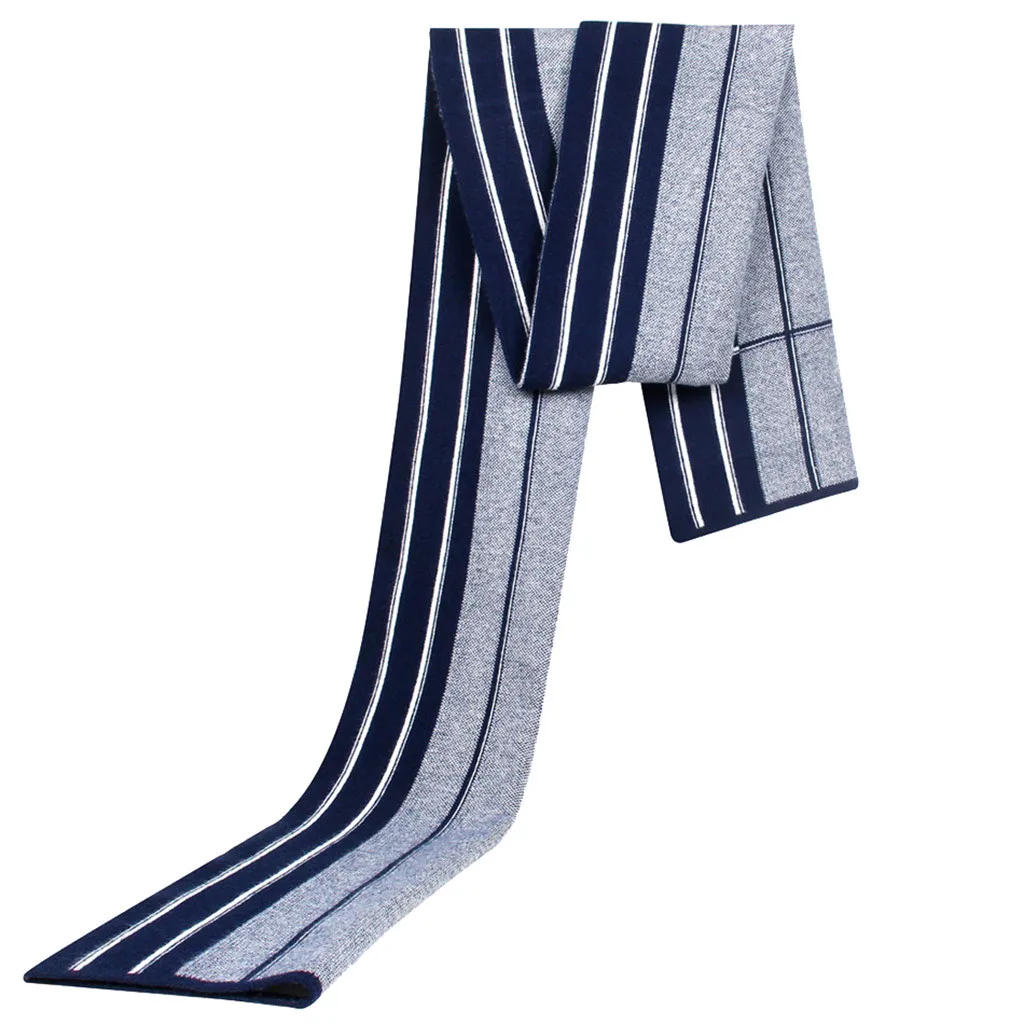 scarf women luxury Brand New Fashion Autumn Winter Jacquards Knit Middle-aged Father Striped Gift Print foulard femme
