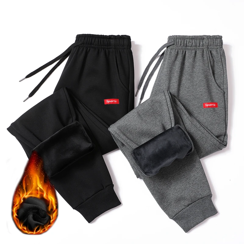 

Winter Warm Cotton Sweatpants Men Streetwear Pants Casual Pencil Linen Mens Pants Full Length Drawstring Trousers For Men 4XL