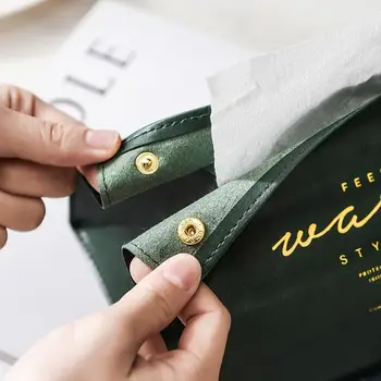 

New Napkin Tissue Holder Ins Nordic Leather Tissue Box Paper Dispenser Tissue Holder Case For Office Home Decoration