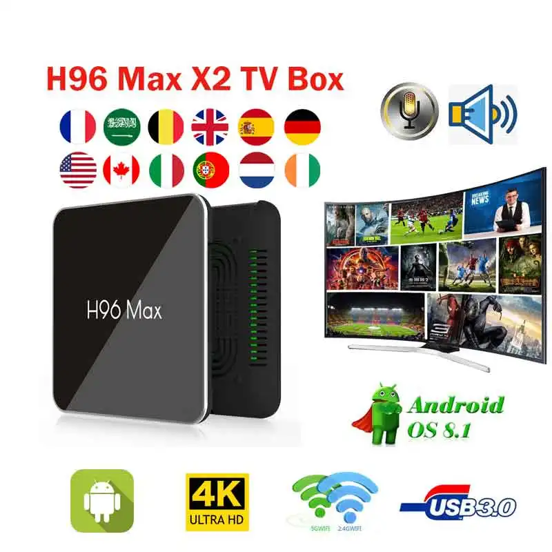 Android tv box smart H96 Max X2 бокс 8 1 S905X2 Smart 4K медиаплеер h96 max plus ТВ приставка youtube |