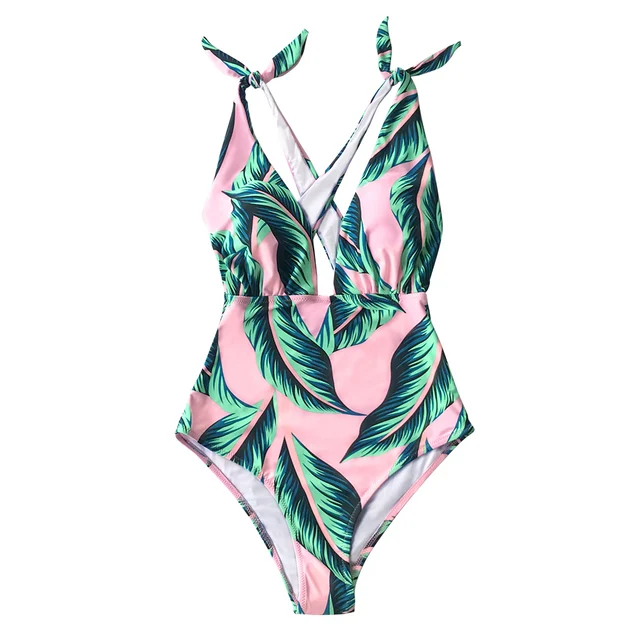 pink palm swimsuit