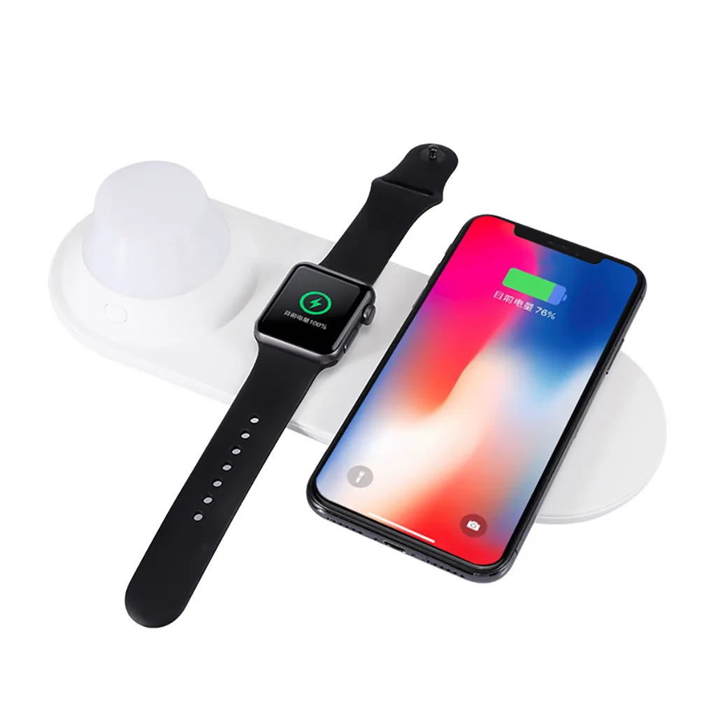 Беспроводное зарядное устройство со светодиодной подсветкой зарядка для iPhone 11 I
