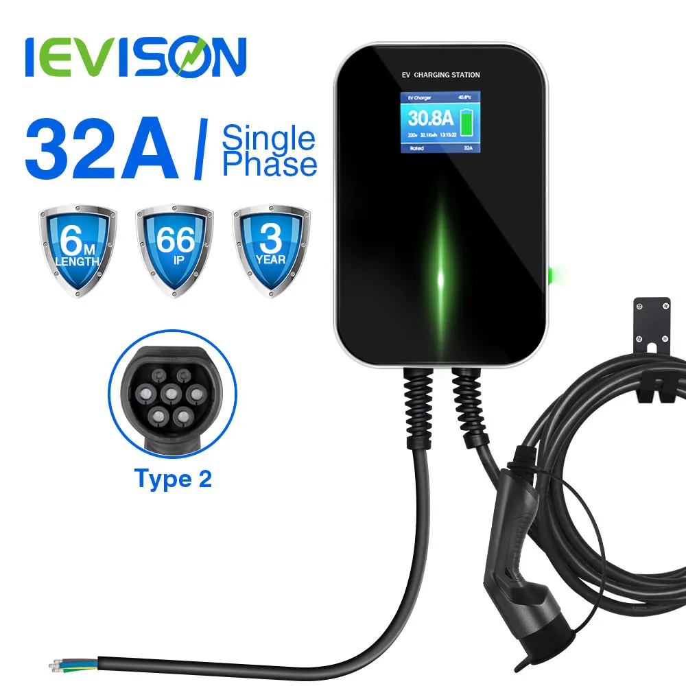 

32A 1 Phase EV Charger Wallmount Electric Vehicle Charging Station EVSE Wallbox with Type 2 Cable IEC 62196-2 for Mercedes-Benz