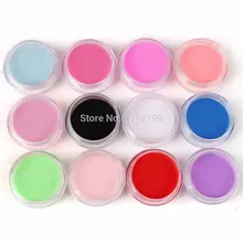 12 цветов акриловый порошок пыль скульптура порошок Акриловое Наращивание ногтей маникюрный набор инструмент для дизайна ногтей