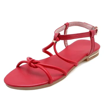 

Summer Flat Women Sandals Flip Flops Women Beach Shoes Gladiator Casual Flat Sandal Woman white Red Plus Size 41 42 43