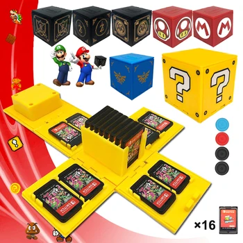 

2020 Nintend Switch 16 In 1 Game Card Storage Case Cubic Portable Folding Pattern Games Cards Box For Nintendoswitch Accessories