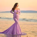 Платье русалки для беременных; Платье для фотосессии беременных женщин; Хлопковое платье для беременных; реквизит для фотосессии; сексуальное платье макси для беременных; Vestidos