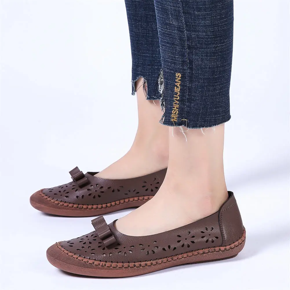 Doratasia/модель года; водонепроницаемые мокасины из натуральной кожи с круглым носком без застежки; летняя удобная повседневная женская обувь для мам; женская обувь на плоской подошве; большой размер 45