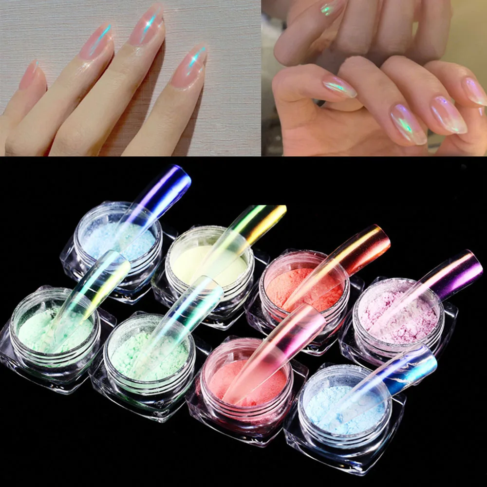 1 Box Sparkly Metallic Magic Nail Pigment UV Gel Spangle Transparent Mirror Mermaid Art Powder Glitter Decoration | Красота и