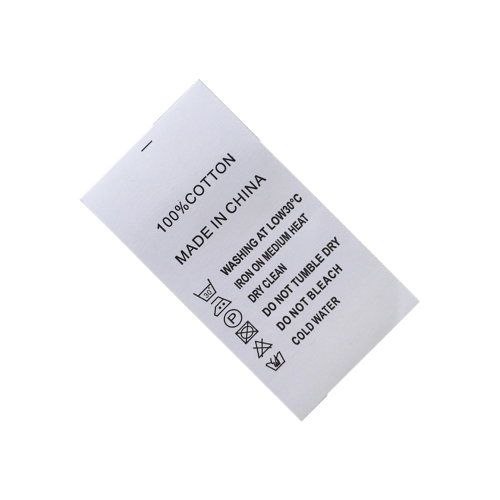 Customized Care Instruction Garment Labels Custom Paper Care Label For Clothes Washing Labels Own Logo Of Care Paper Tags