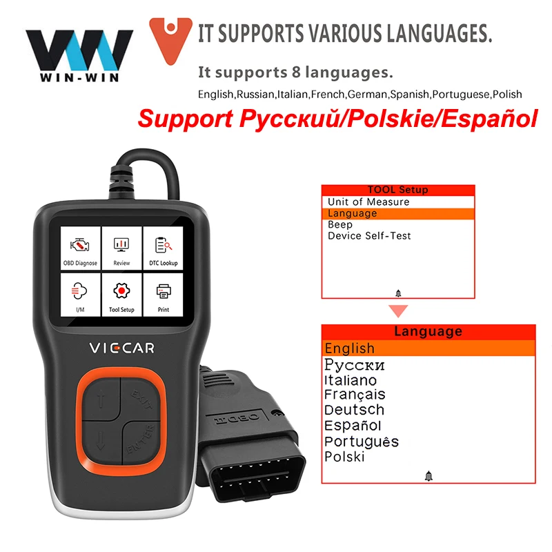 Считыватель кодов Viecar VP101 OBD2 анализатор ODB2 автомобильный диагностический сканер