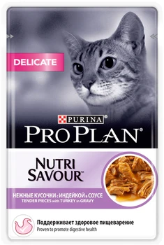 

PRO PLAN PURINA PRO PLAN CAT ADULT DELICATE TURKEY for adult cats with sensitive digestive turkey in sauce 85g