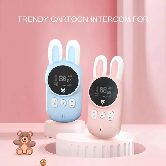 2Pcs Children Cartoon Rabbit Handheld Wireless Two Way Radio Communication Toys 1
