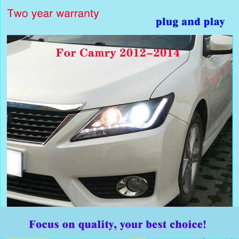 Автомобильный Стайлинг для 2012- Camry фары светодиодная фара дальнего света Camry светодиодный DRL динамический поворотник hid фары аксессуары