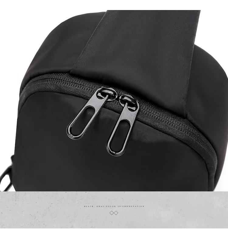 Wobag Мужская оксфордская модная сумка на ремне нагрудная черная однотонная Повседневная сумка через плечо на молнии