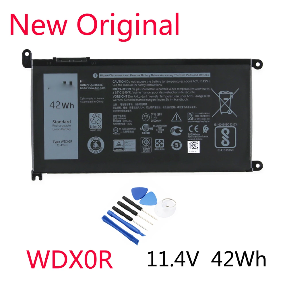 Новый оригинальный аккумулятор 3CRH3 WDXOR WDX0R T2JX4 для Dell Inspiron 13 5000 5468 5567 5568 5565 14-7000 7460