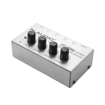 

Power Adapter 4 Channels Headphone Amplifier Mini Stereo Audio Earphone Splitter For Sound Reinforcement Studio