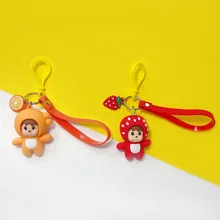 Мультяшный креативный тренд, простой фруктовый брелок из эпоксидной смолы, украшенный симпатичная цепочка для ключей, сумочка, подвеска