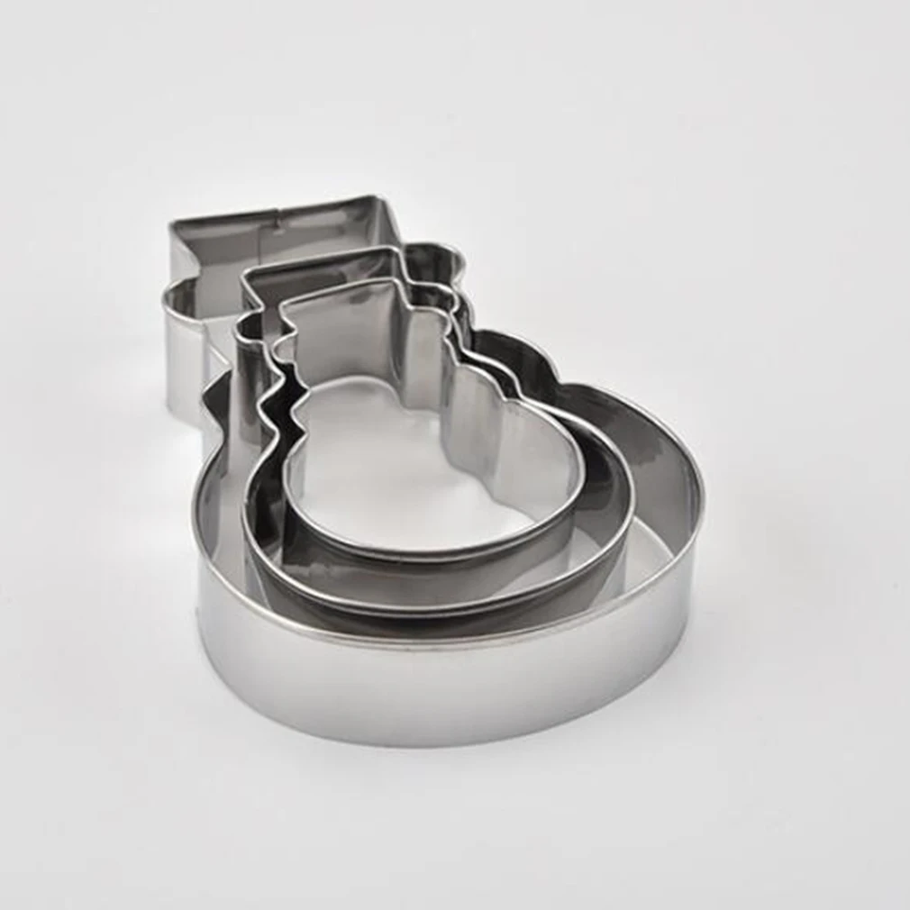 3 Pcs Creative Biscuits Mold Press Stainless Steel Handmade DIY Cookie Baking Tools Eco-Friendly Cake Molds