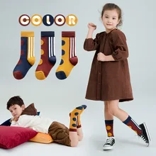 Детская Хлопковая одежда для мальчиков и девочек; спортивные хлопковые детские носки; сезон осень-зима; цветные зимние носки для мальчиков и девочек