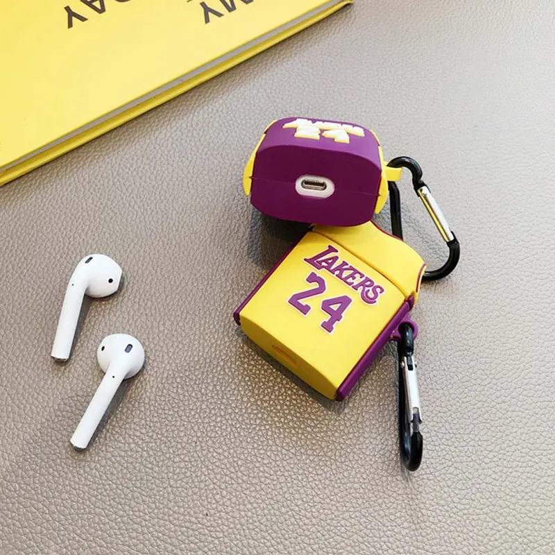 № 24 Баскетбольная одежда чехол для наушников для Airpods 2 чехол силиконовый чехол для Airpods 1 чехол для наушников