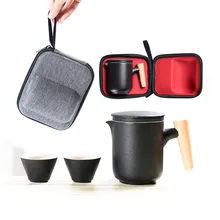 Unibird, портативный черный набор чашек для заварки чая, уличная кружка с сумкой для хранения для путешествий