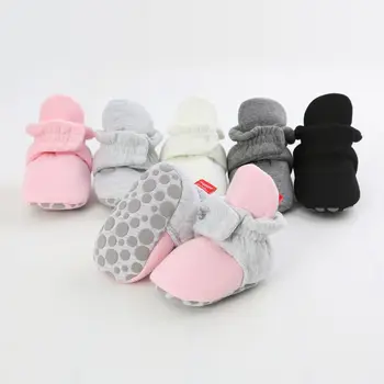 

Newborn Baby Socks Shoes Boy Girl Star Toddler First Walkers Booties Cotton Comfort Soft Anti-slip Warm Infant Crib Shoes 2019.