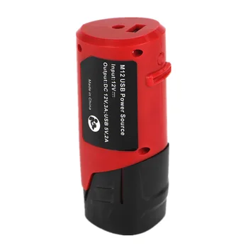 

Power Source Replacement Red Adapter Portable USB Charger ABS Tools Safe Converter For Milwaukee Lithium Battery 12V M12