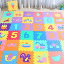 Tapis de jeu en mousse EVA pour enfants, Puzzle à motifs d'animaux numériques, tapis de jeu pour bébés, bande de Yoga rampant, 30x30 Cm, 10 pièces/ensemble