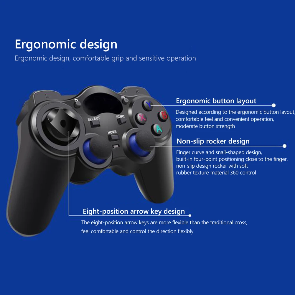 2.4G USB  ü   Ʈѷ  е, PS4/PS3/ġ/ȵ̵ ġ TV ڽ/Ʈ tv OTG  2  