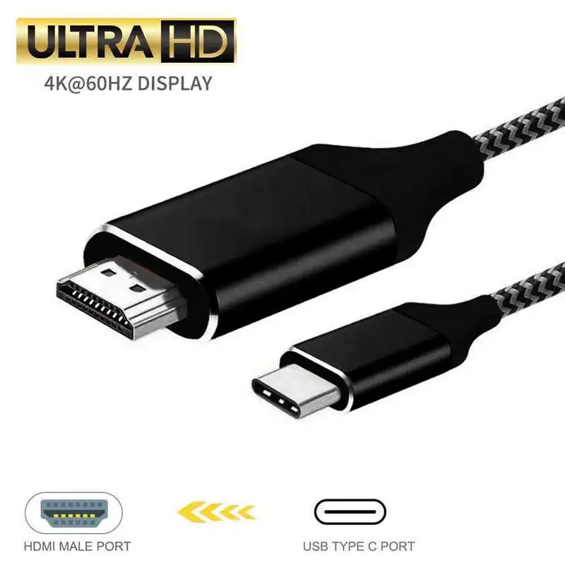 4K Hd 1,8 M Usb-C type-C к Hdmi Thunderbolt 3 кабель Hdtv адаптер для Macbook samsung Galaxy S9/S8
