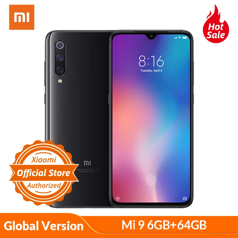 Acheter Version mondiale Xiao mi 9 mi 9 6GB 64GB 48MP Triple caméra Snapdragon 855 6.39 téléphone portable dans l affichage d empreintes digitales