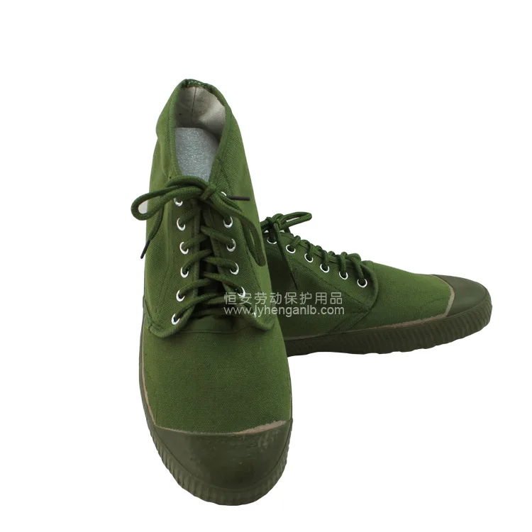 

Genuine Product [Peak] 6-2-Army Green Canvas Hight-top Rubber Bottom Deodorizing Training Shoes Outdoor Training Liberation Shoe