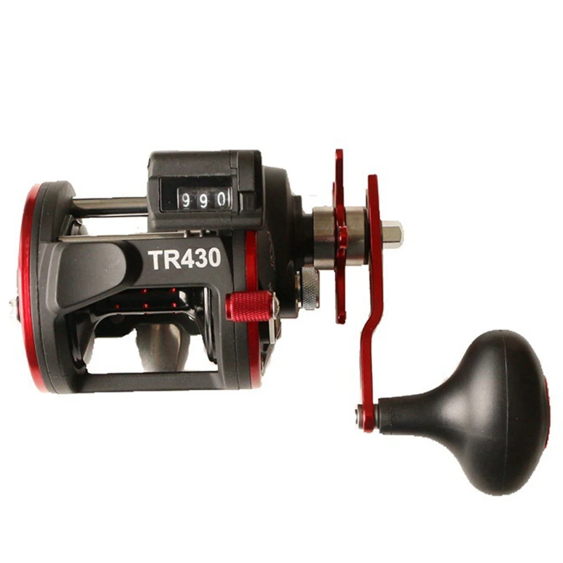 

twin fish Fishing Reel TR430 with Counter Line Device Drum Fishing Reel Vessel Trolling Boat Baitcast Right Hand Wheel