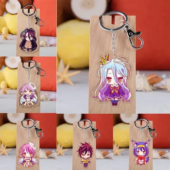 

Anime NO GAME NO LIFE Keychain Cartoon Figure Sora Acrylic Pendant Keyring Gift