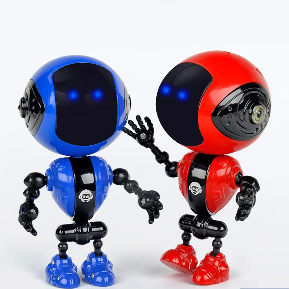 Перезаряжаемый детский сенсорный датчик, светодиодный умный музыкальный мини робот из сплава с подвижными шарнирами, usb зарядка, игрушки для детей, подарки