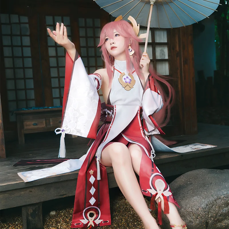 

Anime Genshin Impact Yae Cosplay Costume Game Suit Kimono Lovely Uniforms Halloween Carnival Outfit For Women Custom Made