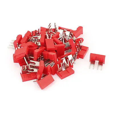 

40Pcs 2 Poles Plug-on Terminal Jumper Block Connector Strip Red