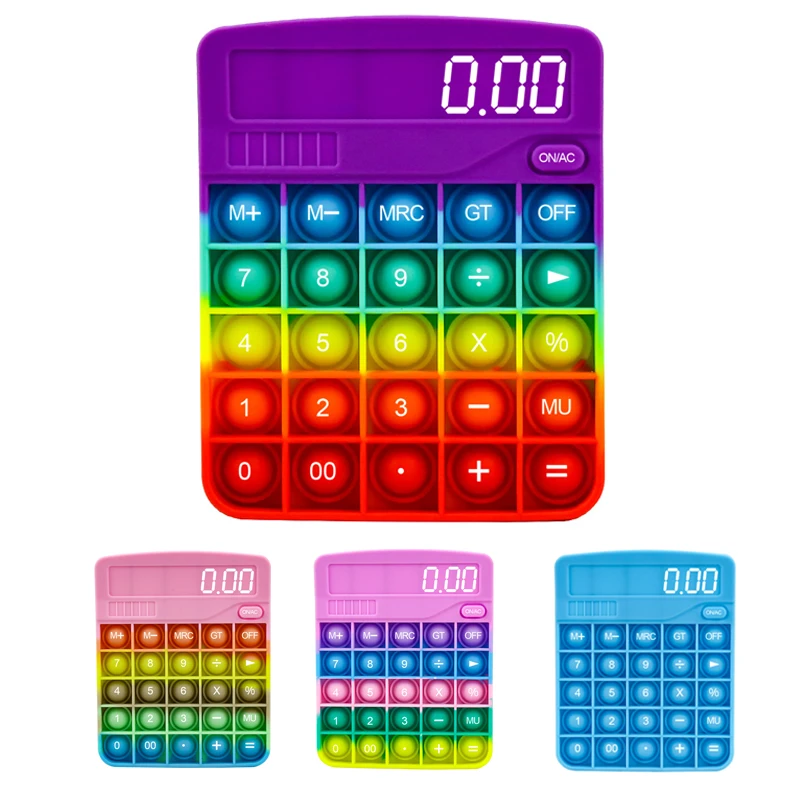 Calculator Popping Push Bubble Antistress Fidget Toys Press Silicone Ornaments Children Kawaii Halloween Birthday Gifts | Игрушки и