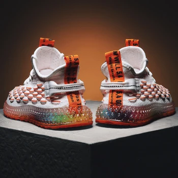 

Casual Fashion 4D Print Men's Dad Sneakers Flying Weaving Mesh Breathable Men Shoes Outdoor Tenis Footwear Zapatillas Hombre
