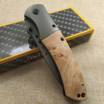 

Brand 8.2'' Knives Tactical Folding Knife 440C Steel Blade Pocket Hunting Camping Knife Survival Outdoor Tool Wood Handle Knife