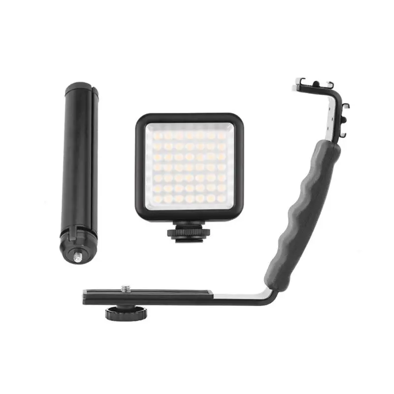 

Square fill light L-shaped handheld handle bracket folding tripod for DJI O SMO Mobile 2 3 gimbal stabilizer