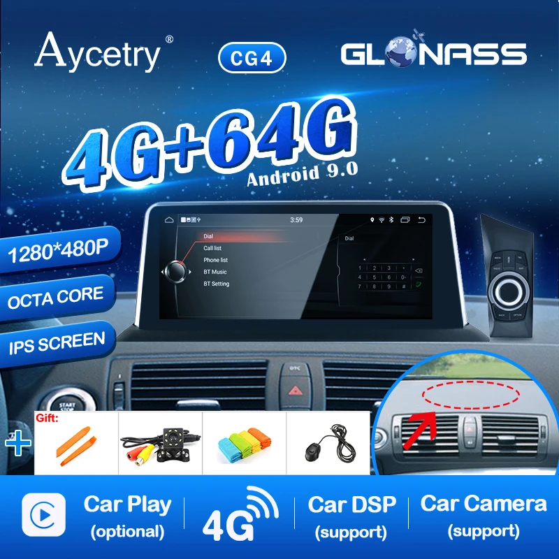 

Android 9.0/7.1 4G 64G IPS Screen Auto Radio for BMW 1 Series 120i E87 E81 E82 CCC CIC NBT System GPS Navigation no DVD Player