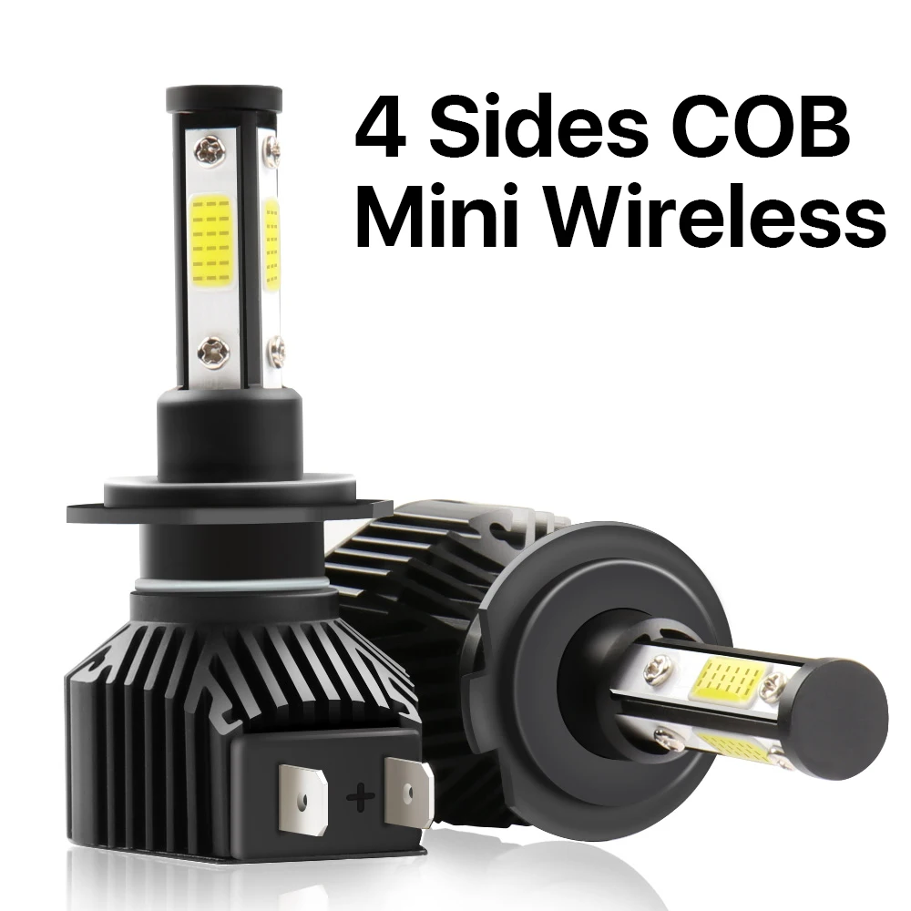 

2Pcs H7 LED Car Headlight 360 degree 4 COB Chips 6500K 10000LM H8 H9 H11 9005 9006 HB3 HB4 LED Bulb Auto Lamp Fog Light 12v 24v
