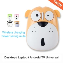 Милая Беспроводная Usb мини компьютерная мышь эргономичная перезаряжаемая Бесшумная оптическая PC Mause розовая собака 3d животные мыши для детей Mac ноутбук