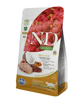 

FARMINA FARMINA CAT N & D GRAIN FREE QUINOA SKIN & COAT QUAIL bezzernovoy adult cat allergies with quail and quinoa