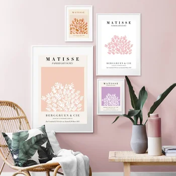 

Matisse Cutout Print, Matisse Exhibition Leaf Poster Museum Print Satin Canvas No FRAME